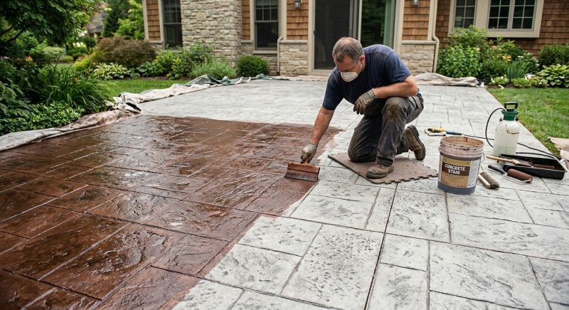 Stained Concrete Installation in Dallas, TX