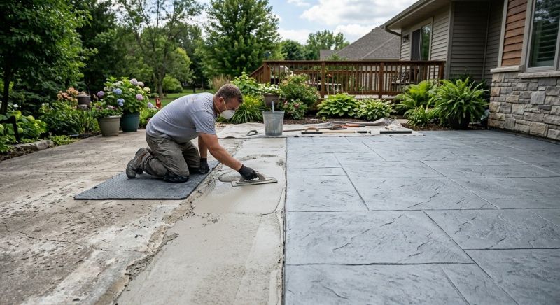 Stamped Concrete Patio Installation in Corpus Christi, TX